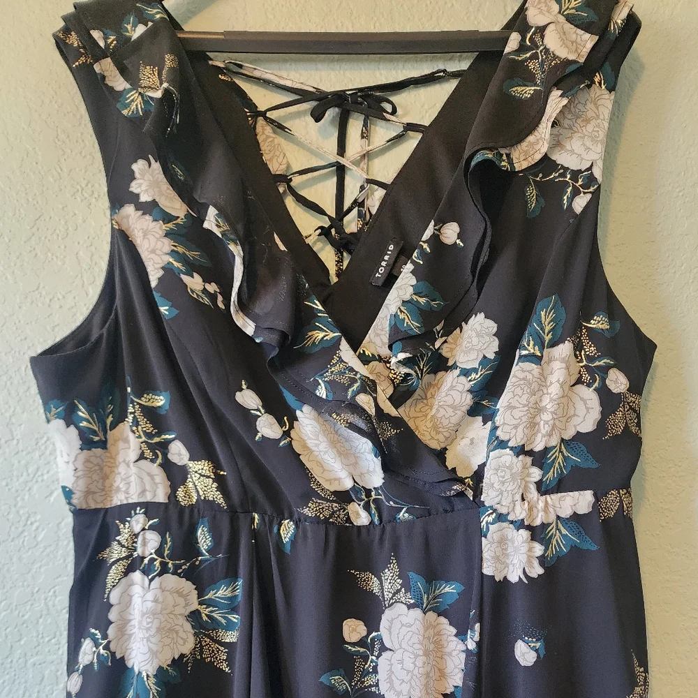 Torrid 18 2X Floral Chiffon Skater Dress - Picture 4 of 9